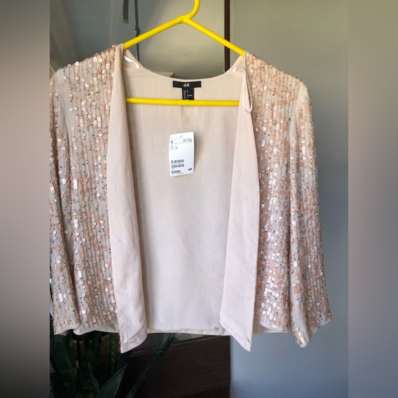 H&M Pink Sequins Cardigan - NWT - Picture 4 of 11